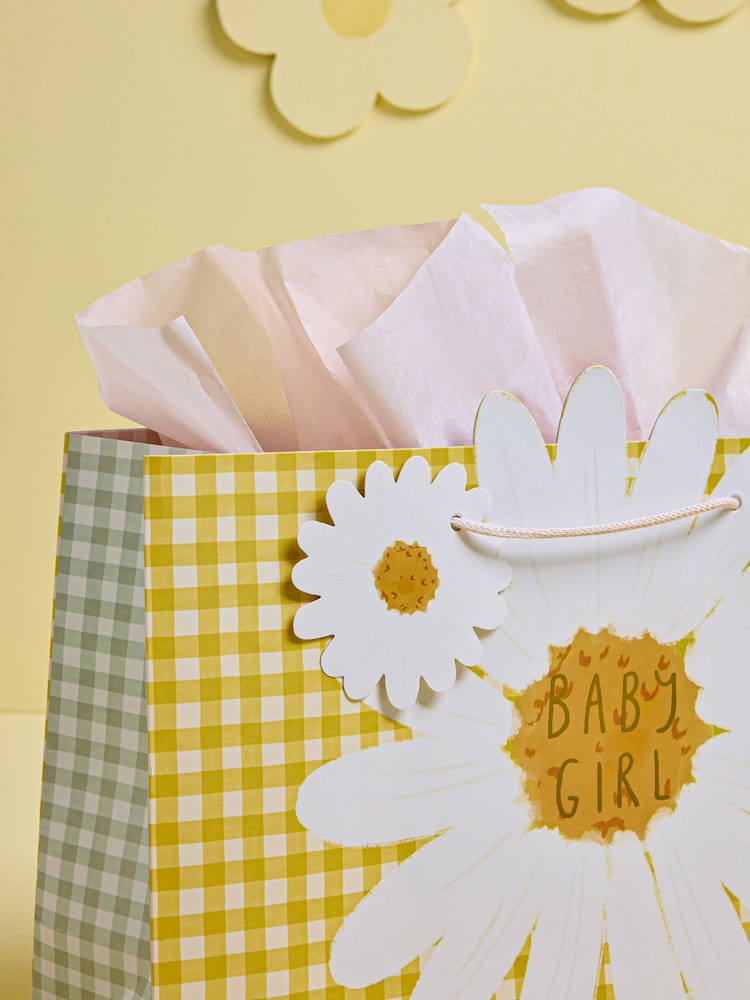 Ochre Daisy Baby Gift Bag and Card Set - Image 2 of 4 Ochre Daisy Baby Gift Bag and Card Set - Image 2 of 4