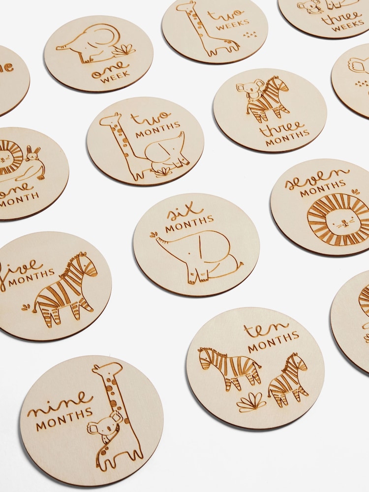 Baby Jungle Wooden Milestone Cards - Imagen 4 de 4