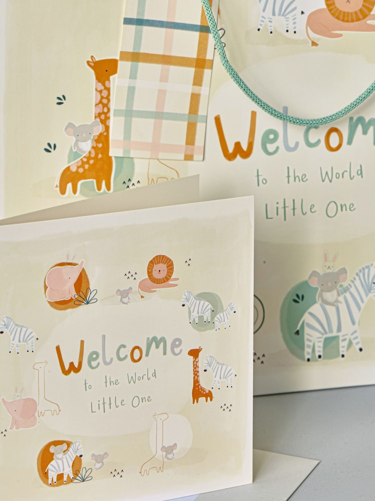 Natural Jungle Baby Gift Bag and Card Set - Image 2 of 4