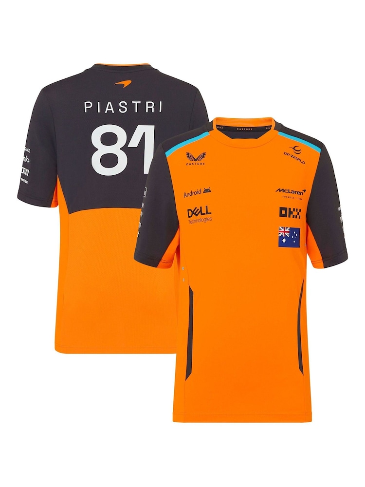 Fanatics Kids Orange F1 McLaren 2024 Team Oscar Piastri Driver Set Up T-Shirt - Image 1 of 3