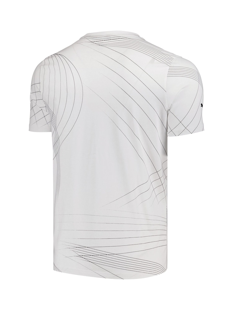 Fanatics F1 Mercedes AMG Petronas F1 All Over Print Logo 100% Cotton White T-Shirt - Image 3 of 3