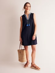 Boden Blue Nadine Notch 100% Cotton Dress - Image 1 of 5