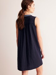 Boden Blue Nadine Notch 100% Cotton Dress - Image 3 of 5