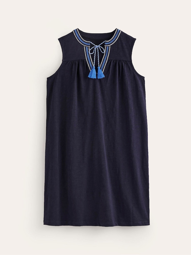 Boden Blue Nadine Notch 100% Cotton Dress - Image 5 of 5