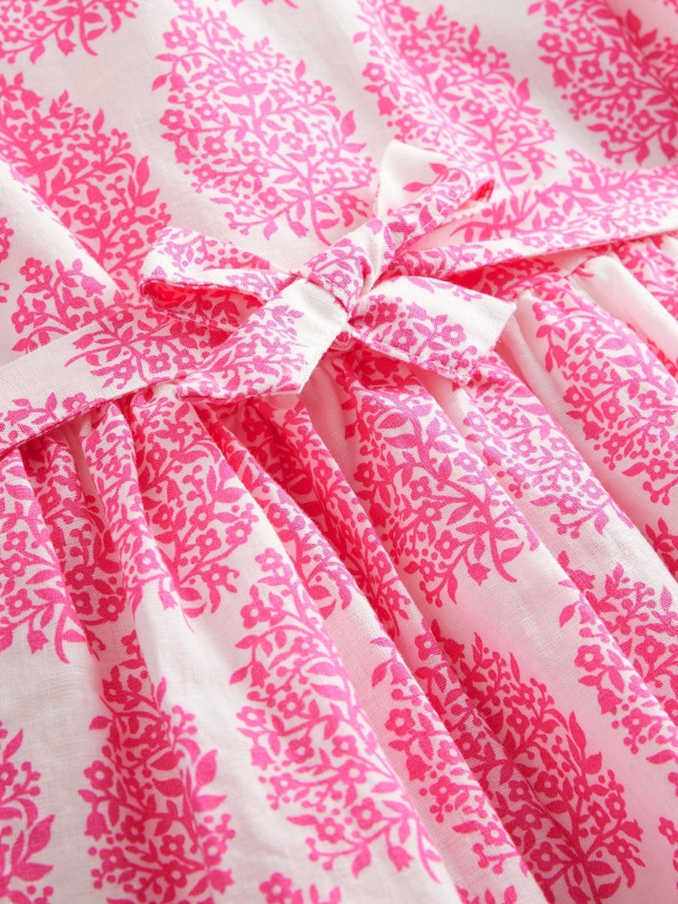 Boden Pink Cotton Linen Puppies Vintage Dress - Image 3 of 3