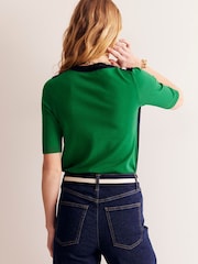 Boden Blue Catriona Cotton Crew T-Shirt - Image 3 of 6