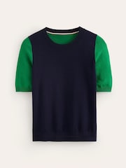 Boden Blue Catriona Cotton Crew T-Shirt - Image 5 of 6