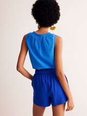 Boden Blue Georgia Double Cloth Top - Image 2 of 5