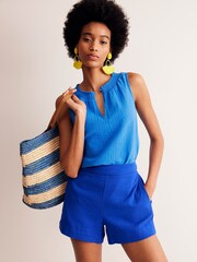 Boden Blue Georgia Double Cloth Top - Image 3 of 5
