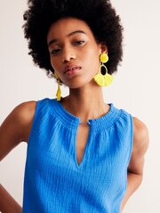 Boden Blue Georgia Double Cloth Top - Image 4 of 5