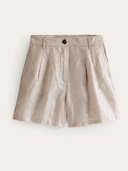 Boden Natural Pleated 100% Linen Shorts - Image 5 of 5