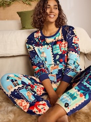 Bath & Body Works Navy Stamps Pyjama Set - Image 2 of 12