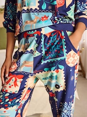 Bath & Body Works Navy Stamps Pyjama Set - Image 5 of 12