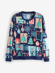 Bath & Body Works Navy Stamps Pyjama Set - Image 7 of 12