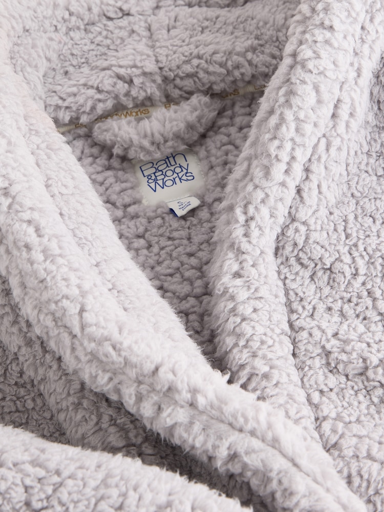 Bath & Body Works Grey Fleece Robe - Image 9 of 9