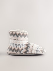 Bath & Body Works Grey Fairisle Pattern Slipper Boots - Image 4 of 6