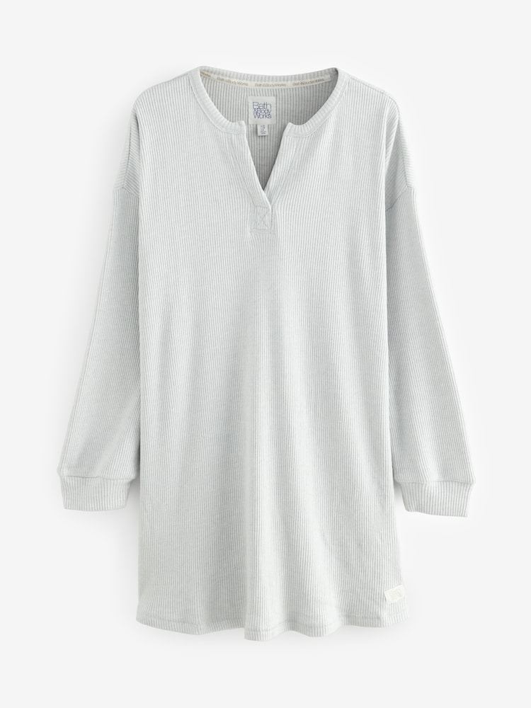 Bath & Body Works Grey Metallic Knit Night Shirt - Image 7 of 9