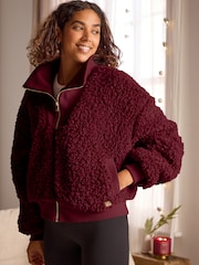 Bath & Body Works Berry Red Borg Zip Up Jacket - Image 1 of 8