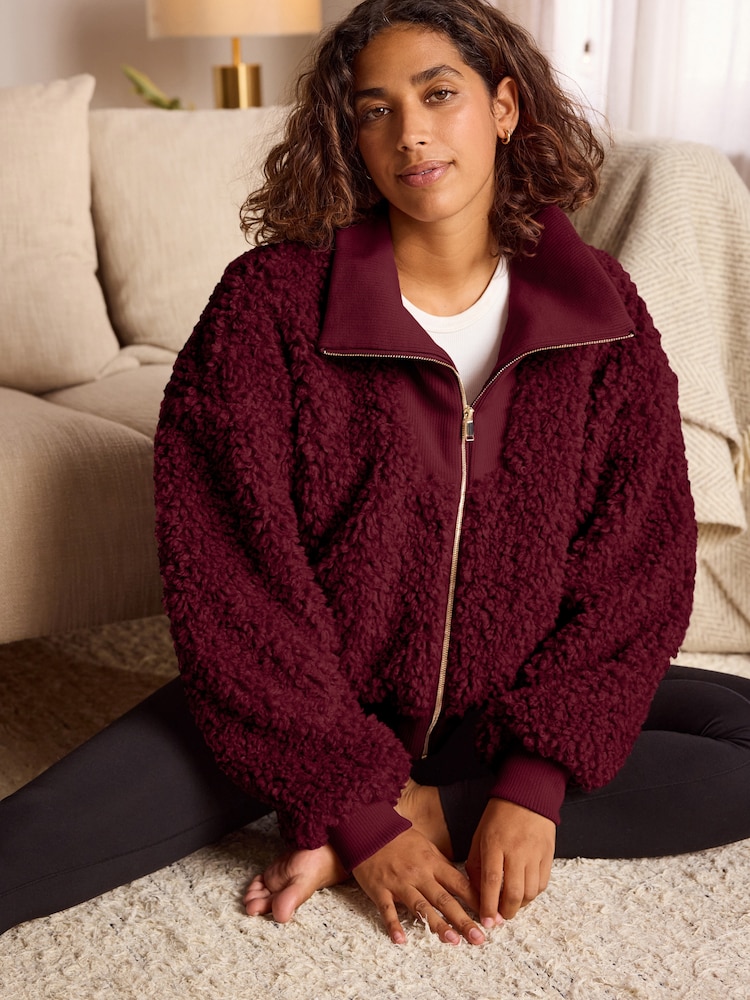 Bath & Body Works Berry Red Borg Zip Up Jacket - Image 2 of 8