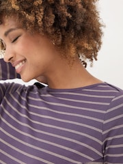 FatFace Purple Sparkle Breton T-Shirt - Image 6 of 7