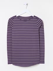 FatFace Purple Sparkle Breton T-Shirt - Image 7 of 7