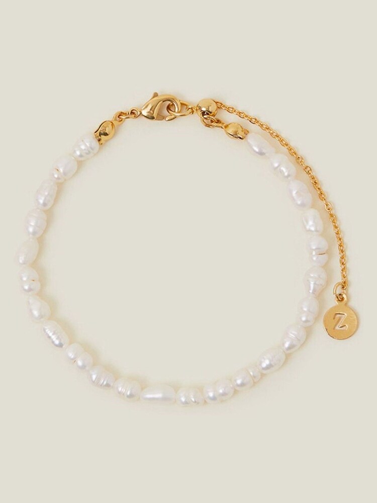 Accessorize 14ct Gold Plated Seed Pearl Bracelet - Image 1 of 3