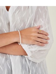 Accessorize 14ct Gold Plated Seed Pearl Bracelet - Image 3 of 3