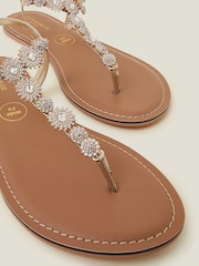 Accessorize Gold Wide Fit Rome Sparkly Sandals - Image 3 of 3