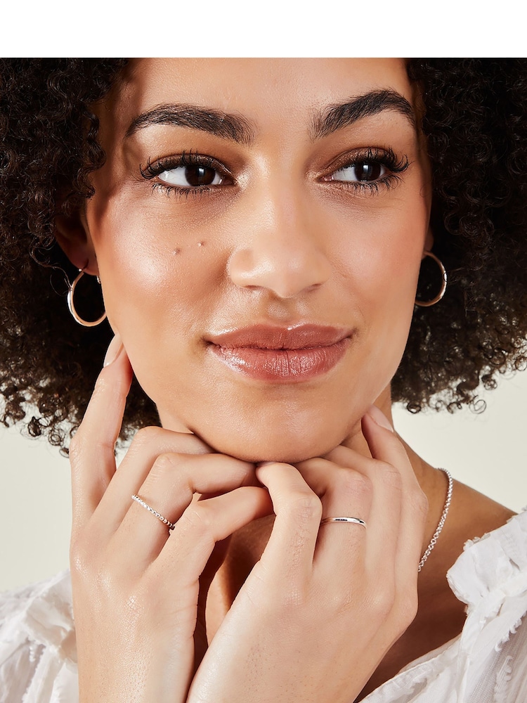 Accessorize Sterling Bobble Rings 2 Pack - Bild 3 von 3