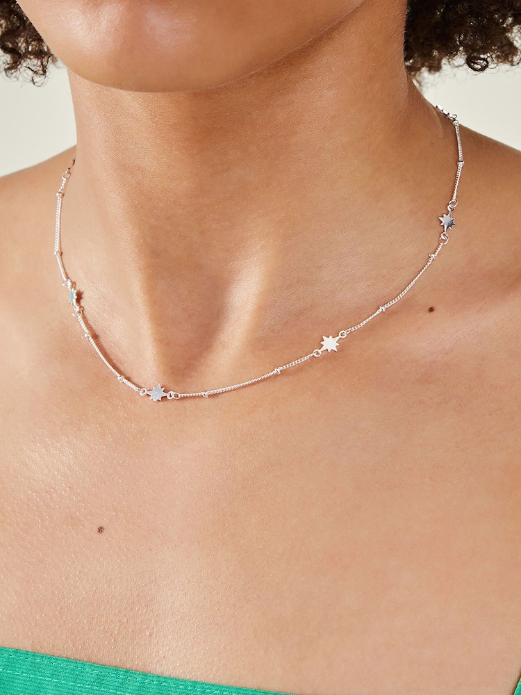 Accessorize Silver Sterling Star Station Necklace - Image 3 of 3
