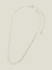 Accessorize Sterling Silver Plated Paper Clip Chain Necklace - Image 1 of 3
