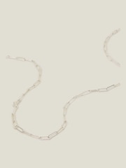 Accessorize Sterling Silver Plated Paper Clip Chain Necklace - Image 2 of 3