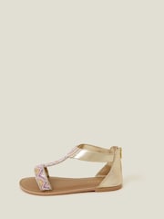 Angels By Accessorize Girls Purple Diamond Beaded Sandals - Image 2 of 3