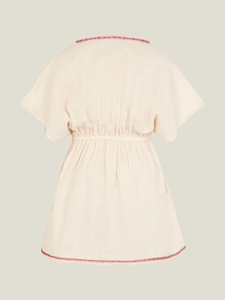 Angels By Accessorize White Girls 100% Cotton Floral Embroidered Kaftan - Image 2 of 3 Angels By Accessorize White Girls 100% Cotton Floral Embroidered Kaftan - Image 2 of 3