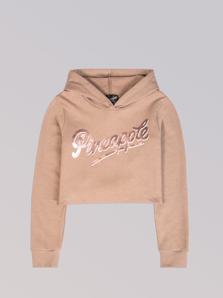 Pineapple Brown Logo Girls Crop Hoodie - Image 5 of 5