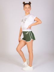 Pineapple Light Green Sporty 100% Cotton Shorts - Image 3 of 5