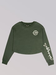 Pineapple Green Girls Logo Crop Sweatshirt - Image 5 of 6