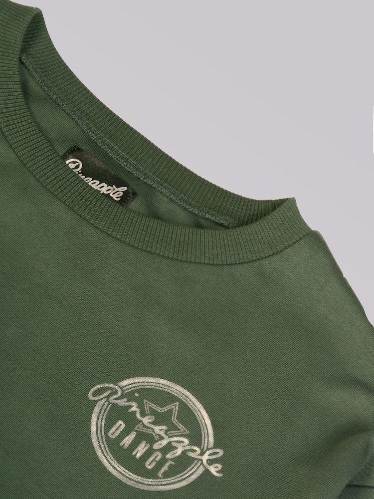 Pineapple Green Girls Logo Crop Sweatshirt - Image 6 of 6