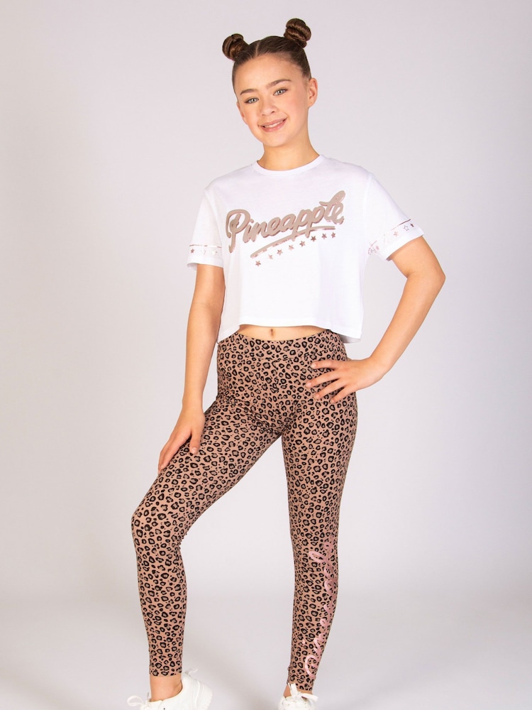 Pineapple White Logo Girls Dance Crop T-Shirt - Image 2 of 6