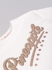 Pineapple White Logo Girls Dance Crop T-Shirt - Image 6 of 6
