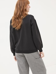 FatFace Black Embroidered Crew Sweat Top - Image 2 of 6