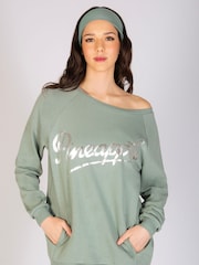 Pineapple Green Womens Oversized Monster Sweatshirt - Image 1 of 6