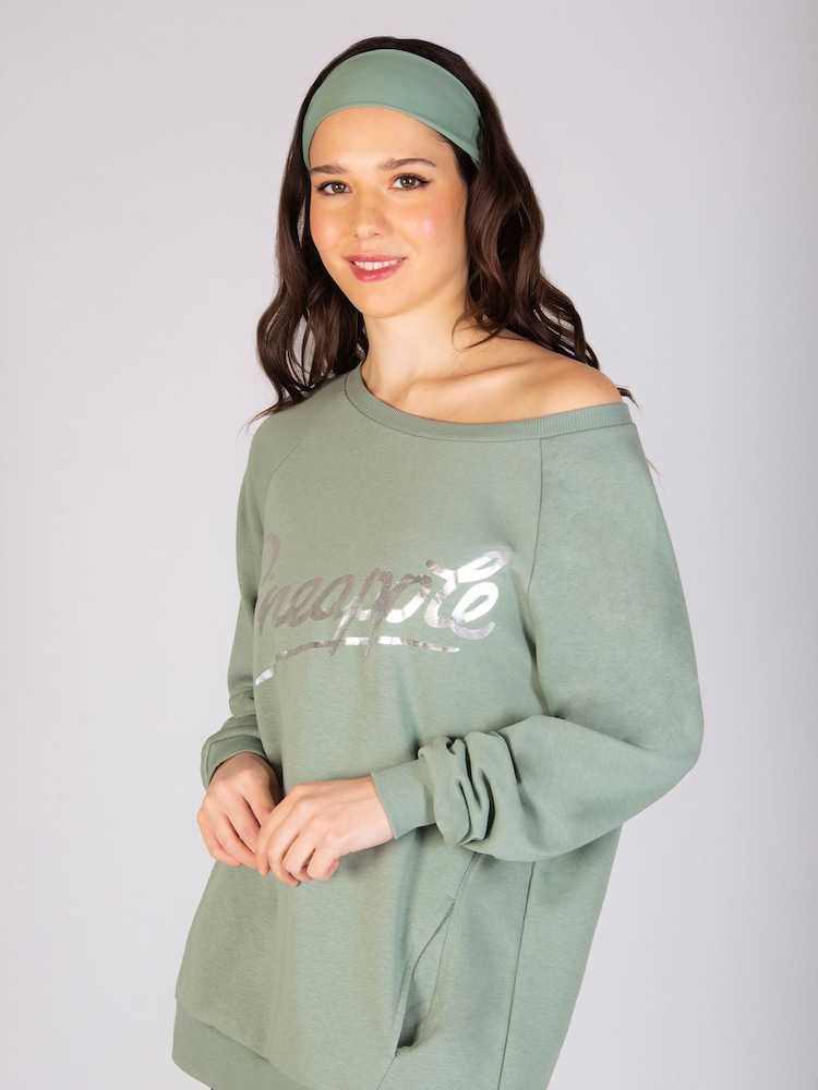 Pineapple Green Womens Oversized Monster Sweatshirt - Image 2 of 6