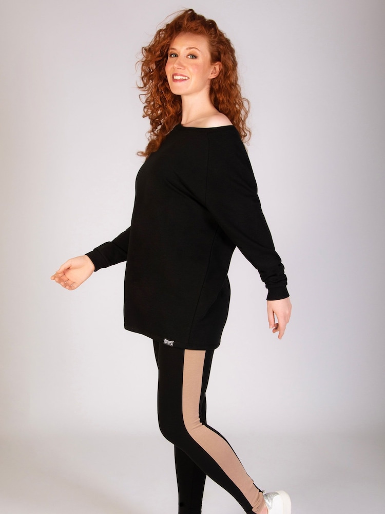 Pineapple Black Longline Off Shoulder Womens Sweater - Image 4 of 7