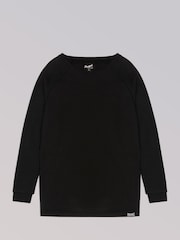 Pineapple Black Longline Off Shoulder Womens Sweater - Image 6 of 7