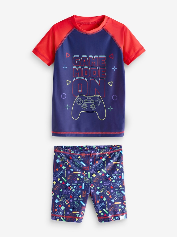 Harry Bear Blue Gaming Top and Short Set - Image 1 of 4