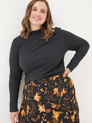 FatFace Callie Black High Neck Top - Image 3 of 7
