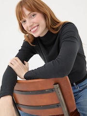 FatFace Callie Black High Neck Top - Image 5 of 7