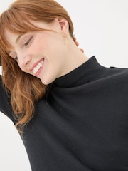 FatFace Callie Black High Neck Top - Image 6 of 7