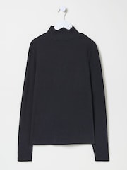 FatFace Callie Black High Neck Top - Image 7 of 7